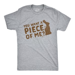 Mens You Want A Piece Of Me T Shirt Funny Chocolate Holiday Bunny Tee - Crazy Dog Men's T Shirt - 1 of 4
