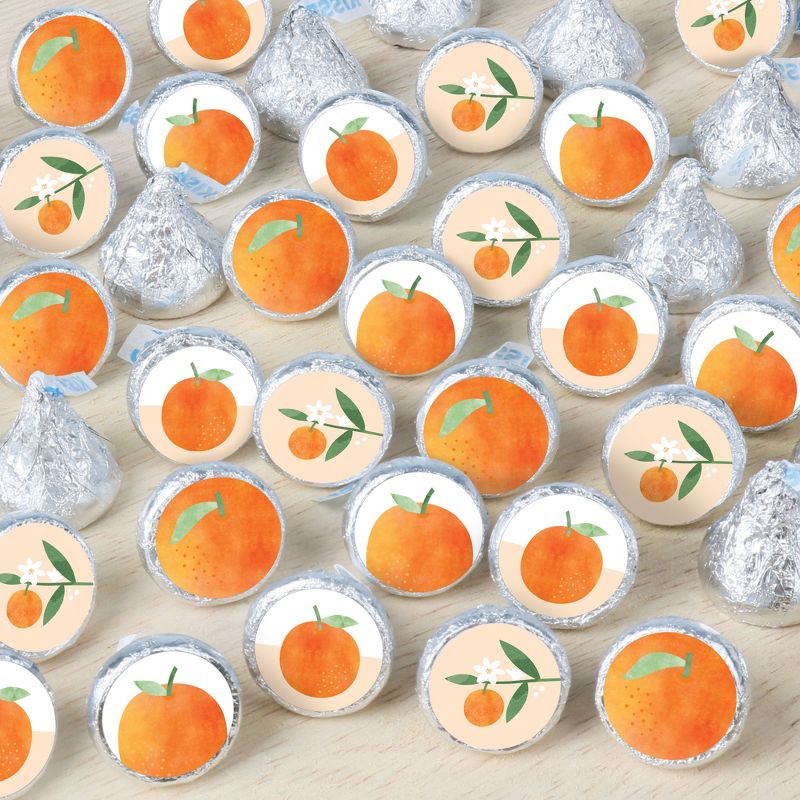 Big Dot of Happiness Little Clementine - Orange Citrus Baby Shower and Birthday Party Small Round Candy Stickers - Party Favor Labels - 324 Count, 1 of 7