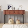 47" Console Table with 2 Drawers, Narrow Entryway Table Behind Couch with Open Storage, Hallway Accent Tables for Living Room, Walnut - 4 of 4