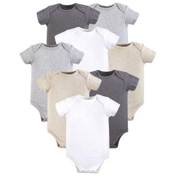 Hudson Baby Cotton Bodysuits 8pk, Heather Gray