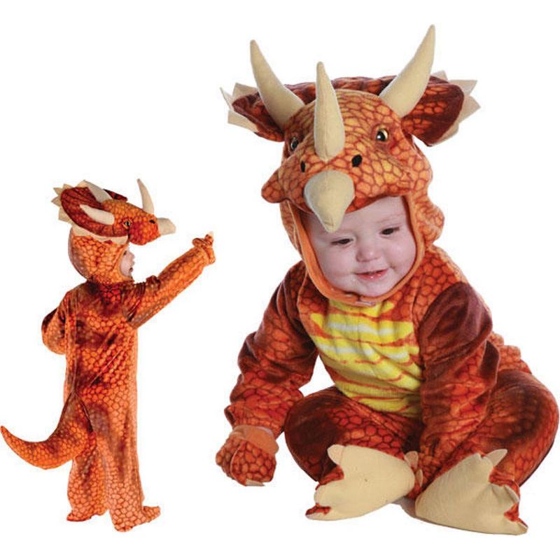 Rust Triceratops Plush Baby Costume, 1 of 2