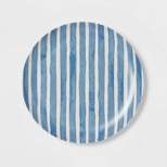 8" Bamboo and Melamine Striped Salad Plate Blue - Threshold™