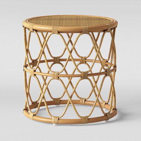 Jewel Round Side Table Natural, Round Rattan Side Table