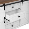 Lyngins Barn Doors Sideboard Buffet Cabinets with 4 Drawers,Coffee Bar Cabinets with Built-In Power Outlet,Credenzas for Kitchen,Entryway - 4 of 4
