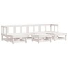 vidaXL Patio Lounge Set with Cushions Outdoor Furniture Set 7 Piece Solid Wood - White Pine - 3 of 4