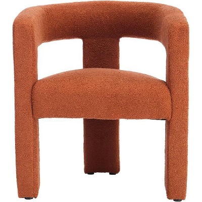 Modern Chair with Curved Backrest and Arms,  Accent Chair for Kitchen Living Room Dining Room, Orange