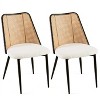 CAVINAS Modern Rattan Dining Chairs, Upholstered Kitchen Chair with Metal Frame and Open-Weave Backrest - 4 of 4