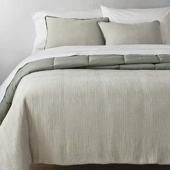 Textured Chambray Cotton Comforter & Sham Set - Casaluna™