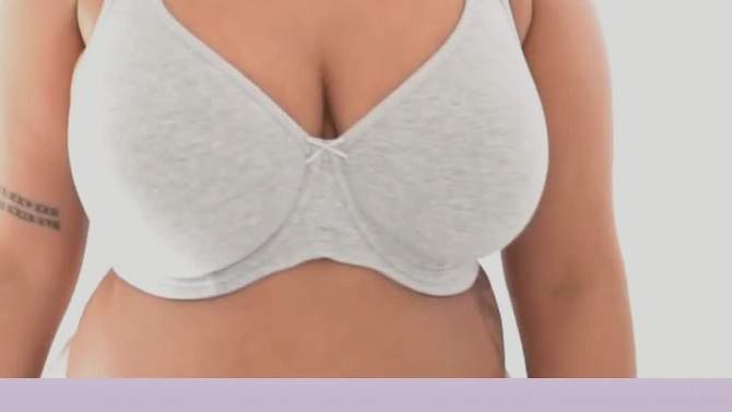Fit For Me by Fruit of the Loom Womens Plus Size Beyond Soft Cotton Unlined Underwire Bra, 2 of 4, play video
