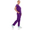 Hey Collection Women Scrubs Set 4-Way Stretch Mock Neck Top with Straight Leg Scrub Pants with Four Pockets - 3 of 4
