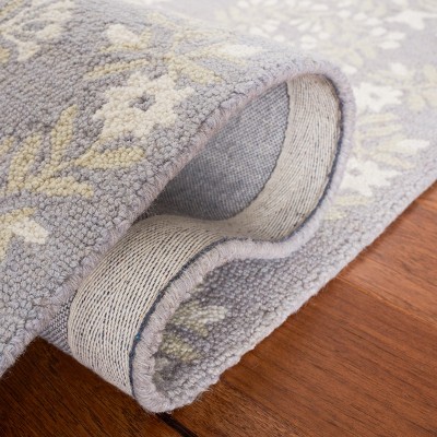 Empire 3' x 5' Grey and Green Hand-Tufted Wool Area Rug