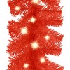 vidaXL 16.4 ft Christmas Garland with LED Lights and USB Connection, Red PVC Material, Perfect Holiday Decoration for Indoor and Outdoor Use - 4 of 4