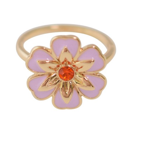 yuehao rings ring stone red cluster rings stackable floral open adjustable  flower pink rings ring stone for women 