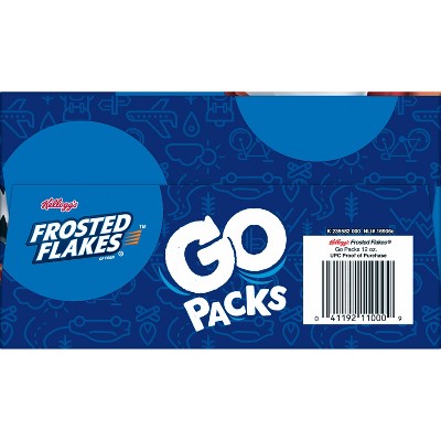 Kellogg's Frosted Flakes Go Packs Breakfast Cereal - 12oz/10ct