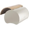 Oggi Stainless Steel Hinged Top Bread Box for Kitchen Countertop with Bamboo Lid, Warm Gray - 2 of 4