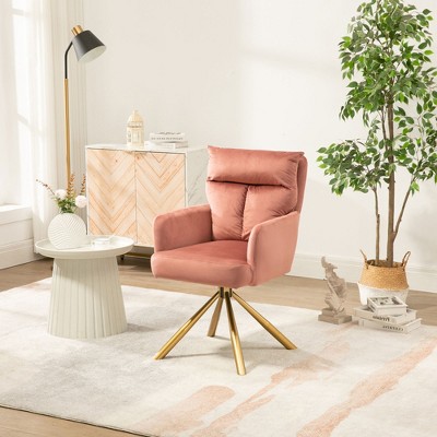 Lycvki Velvet Contemporary High-Back Upholstered Swivel Accent Chair