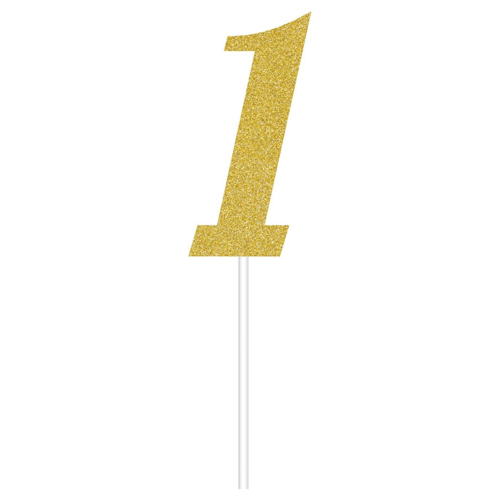 Gold Number One Cake Topper