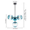 Rennnsan Jandelle 24" W 4 - Light Bubble Milk Glass Mid-Century Modern Dimmable Flush Mount Chandelier in Black - 3 of 4