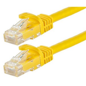 Monoprice Cat6 Ethernet Patch Cable - 25 Feet - Yellow | Network Internet Cord - RJ45, Stranded, 550Mhz, UTP, Pure Bare Copper Wire, 24AWG - Flexboot - 1 of 2