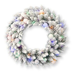 Christmas Snow Kissed Pine Wreath - 1 of 3