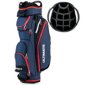 Tangkula 9.5" Golf Cart Bag w/14 Full-Length Divider Rain Hood Cooler Bag 8 Pockets - 1 of 4