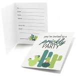 Big Dot of Happiness Prickly Cactus Party - Fill In Fiesta Party Invitations (8 count)
