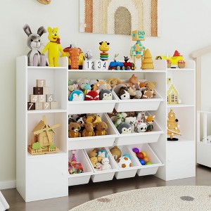 Kids Toy Storage Organizer with 8 Removable Toy Bins, 4-Tier Toy Organizers Kid Bookshelf and Toy Storage - 1 of 4