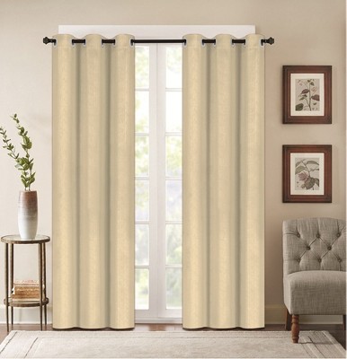 Embossed Solid Blackout Grommet Curtain Panels (Set of 2)
