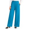 Collections Etc Wide Leg Elasticized Waist Knit Pants with Side Pockets - 2 of 4