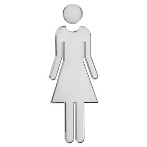 Unique Bargains Self-Adhesive Decor Office Business Women Restroom Sign - 1 of 4