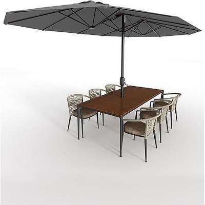 13FT Large Patio Umbrella Double-Sided Outdoor Umbrellas with Fade Resistant Canopy