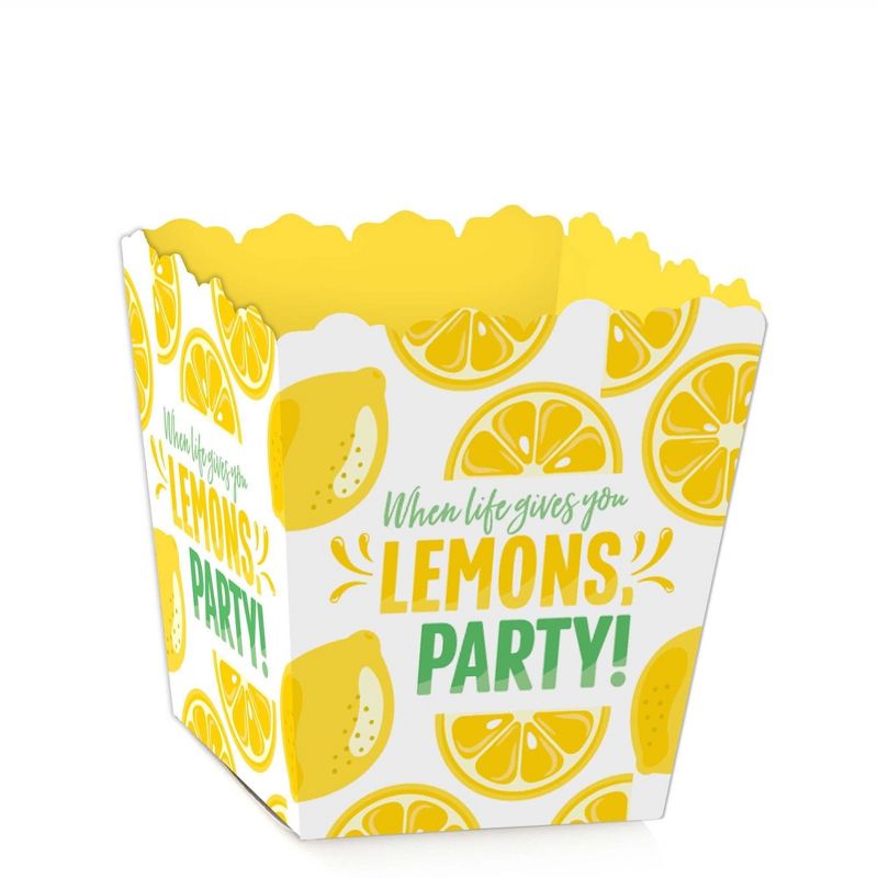 Big Dot of Happiness So Fresh - Lemon - Party Mini Favor Boxes - Citrus Lemonade Party Treat Candy Boxes - Set of 12, 1 of 6