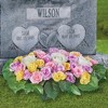 Collections Etc Colorful Artificial Rose Bush Memorial Stake 20 X 11 X 10.5 Purple - 2 of 2
