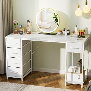 COMHOMA 32''/47" Desk, Study Writing Table for Small Space, Save Space Office Desk with Metal Legs - 1 of 4