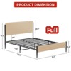 Full Bed Frame with Rattan Headboard, Platform Bed with Strong Metal Slat Support - 2 of 4