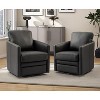 Set of 2 Hugo Transitional Wooden Upholstered Swivel Chair With Metal Base For Bedroom And Living Room| Artful Living Design - 2 of 4
