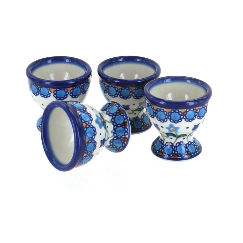 Blue Rose Polish Pottery 38-4 Vena Egg Cup Set, 1 of 2