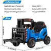 12V Kids Ride On Forklift Truck Toy with Remote Control, Electric Construction Car for Toddlers Kids, Liftable Fork, 2 Speeds, Low-Power Alarm - 4 of 4