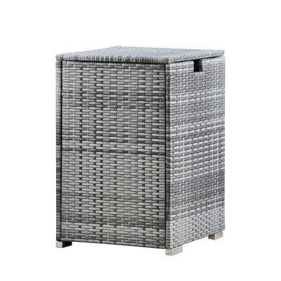 Teamson Home Gas Tank Wicker Cover Table for 20 LB Propane Tanks, Gray