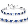 Tennis Bracelets for Women White Gold Plated Diamond AAA+ Cubic Zirconia CZ Dainty Classic Adjustable Slider - 3 of 4