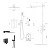 ALEXOUN Dual Shower Head - 10 Inch Wall Mounted Square Shower System with Rough-in Valve, Oil Rubber Bronze - 3 of 4