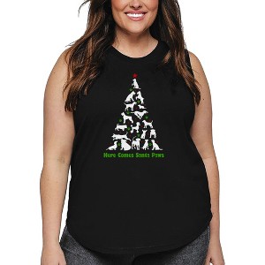 LA Pop Art Here Comes Santa Paws - Women's Word Art Tank Top - 1 of 4
