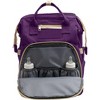 Waterproof Diaper Backpack with Changing Station & USB Port – 4‑in‑1 Travel Baby Bag for Mom & Dad, Stroller Straps Included (Black, Gray, Purple) - 2 of 4