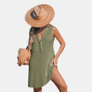Women's Navy Crochet Sleeveless Cover-Up Dress for Beach Getaways -Cupshe - 1 of 4