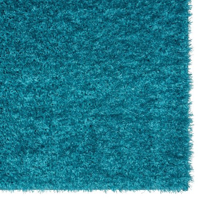 Turquoise 5' x 7' Solid Shag Stain-Resistant Area Rug