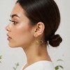 Anna-Kaci Women's Delicate Wire Bow Drop Earrings with Sculpted Loop Design and Sleek Chain Tassel Accent for Modern Elegance - Gold - 4 of 4