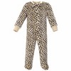 Hudson Baby Infant Girls Plush Sleep and Play, Red Rose Leopard - 4 of 4
