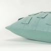 20"x20" Oversize Striped Solid Square Throw Pillow Cover Aqua Blue - Donny Osmond Home: Wool Canvas with Zipper Closure - 4 of 4
