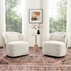 KINWELL Modern Boucle Upholstered 360° Swivel Accent Armchair, Set of 2 - 2 of 4