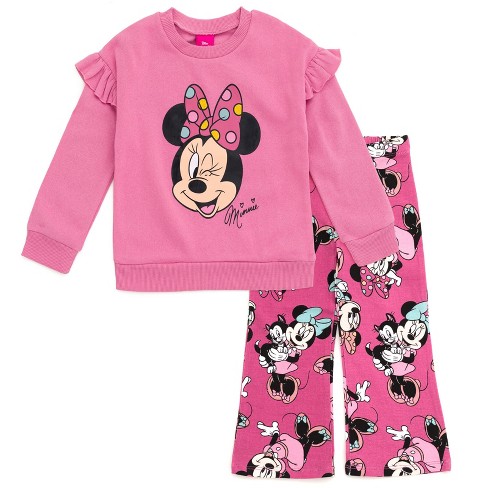 Disney Minnie Mouse Daisy Duck Donald Duck Goofy Pluto Girls Fleece Sweatshirt & Leggings Outfit Set Toddler to Little Kid - image 1 of 4